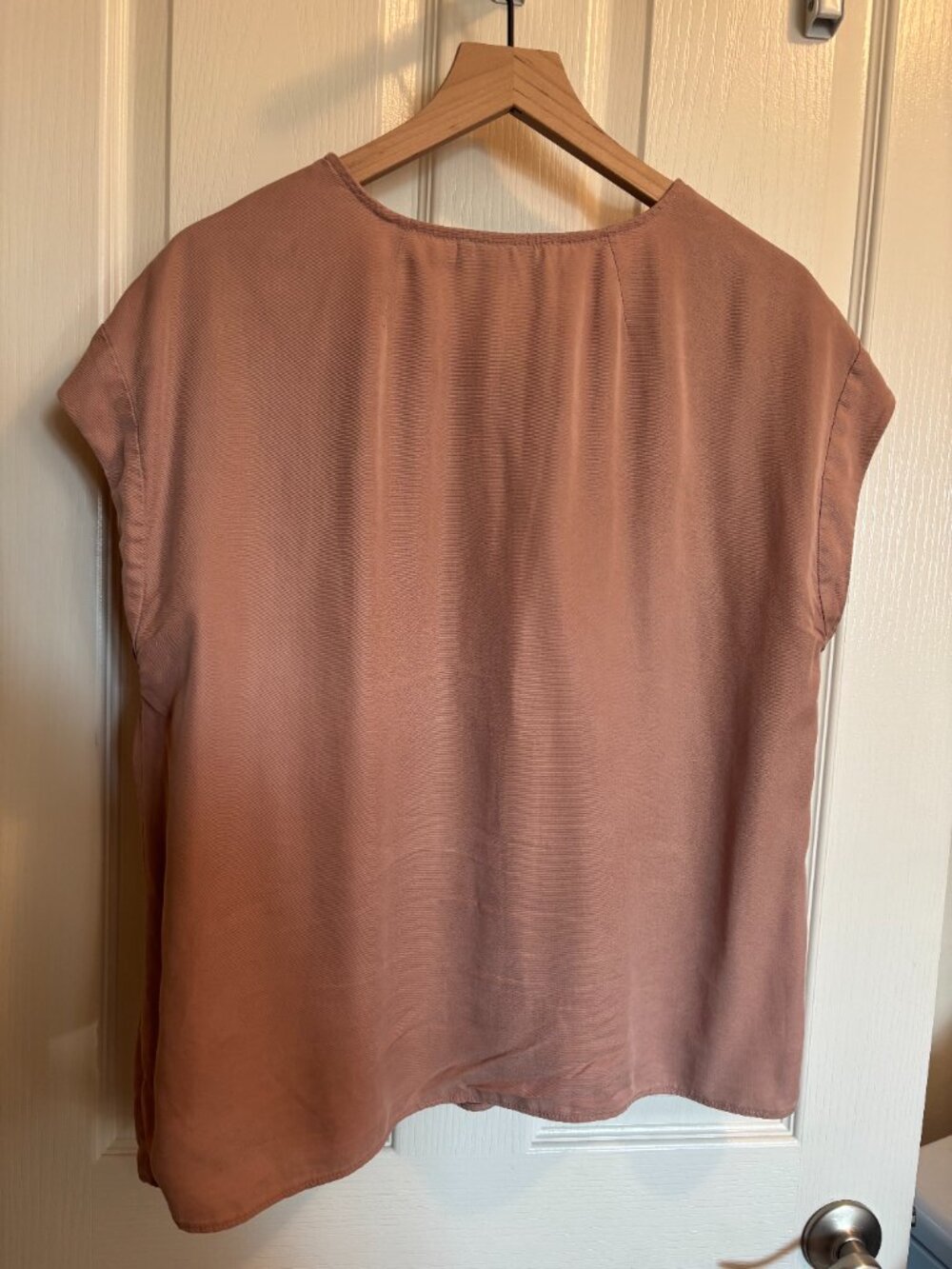 Everlane - Blush / Rose Capped Sleeve Blouse - Size L - Picture 2 of 5